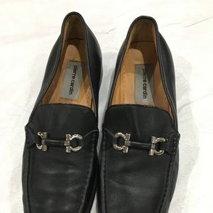 Pierre Cardin Black Leather Loafers Size 12